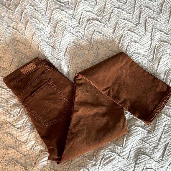 NWOT AG Mari High Rise Slim Straight corduroy 1 year sulfur caramel color - Picture 7 of 7
